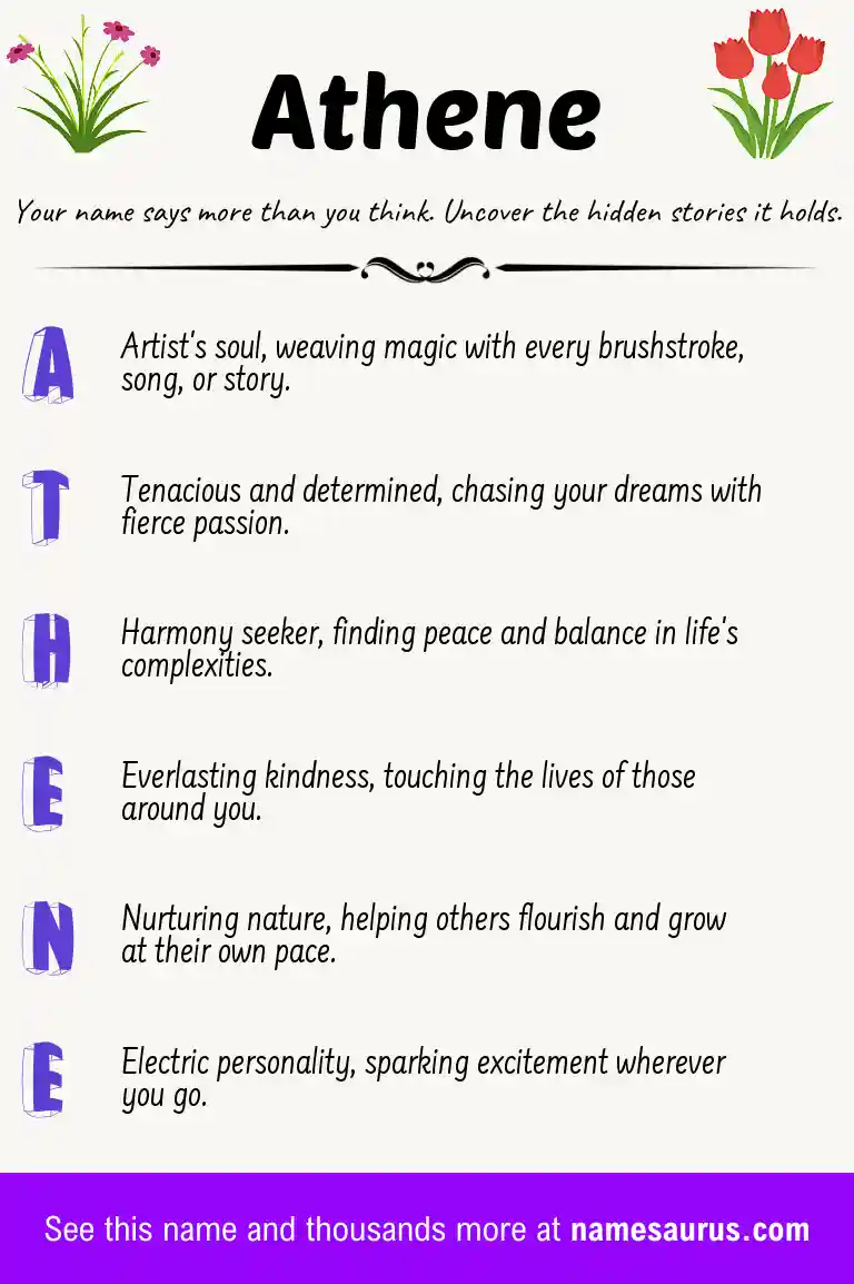 Acrostic poem about Athene.