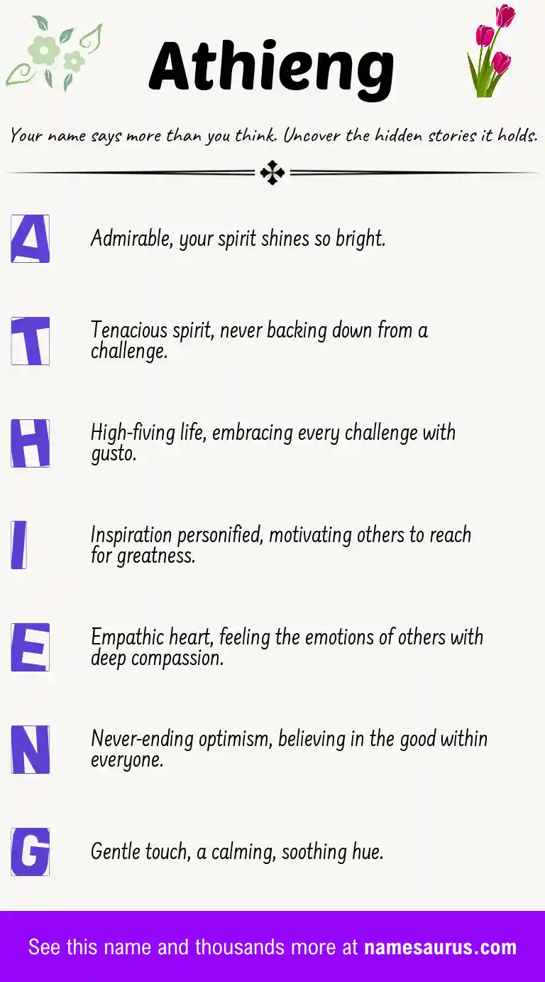 Acrostic poem about Athieng.