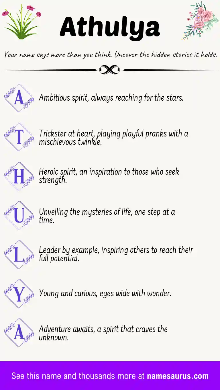 Acrostic poem about Athulya.