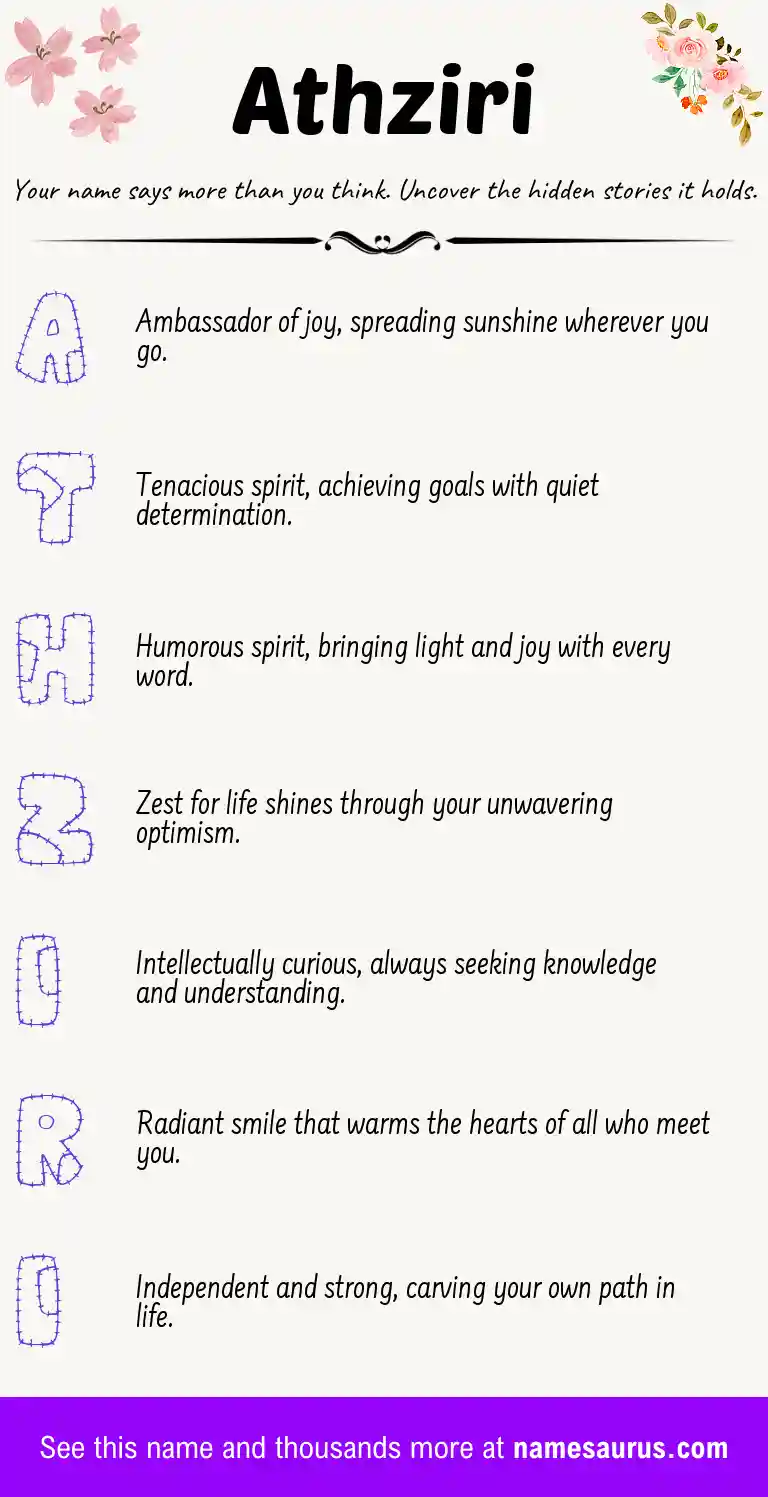 Acrostic poem about Athziri.