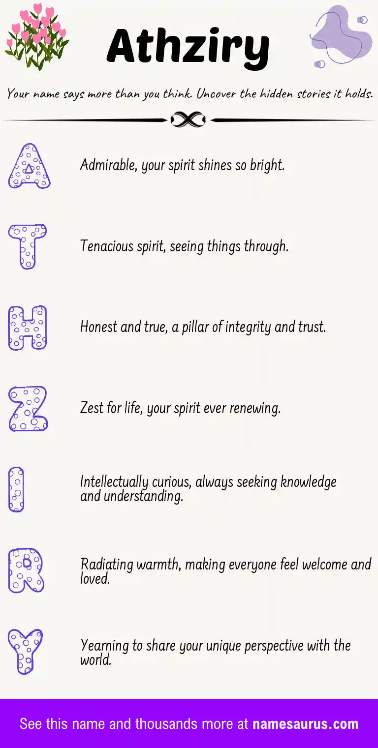 Acrostic poem about Athziry.