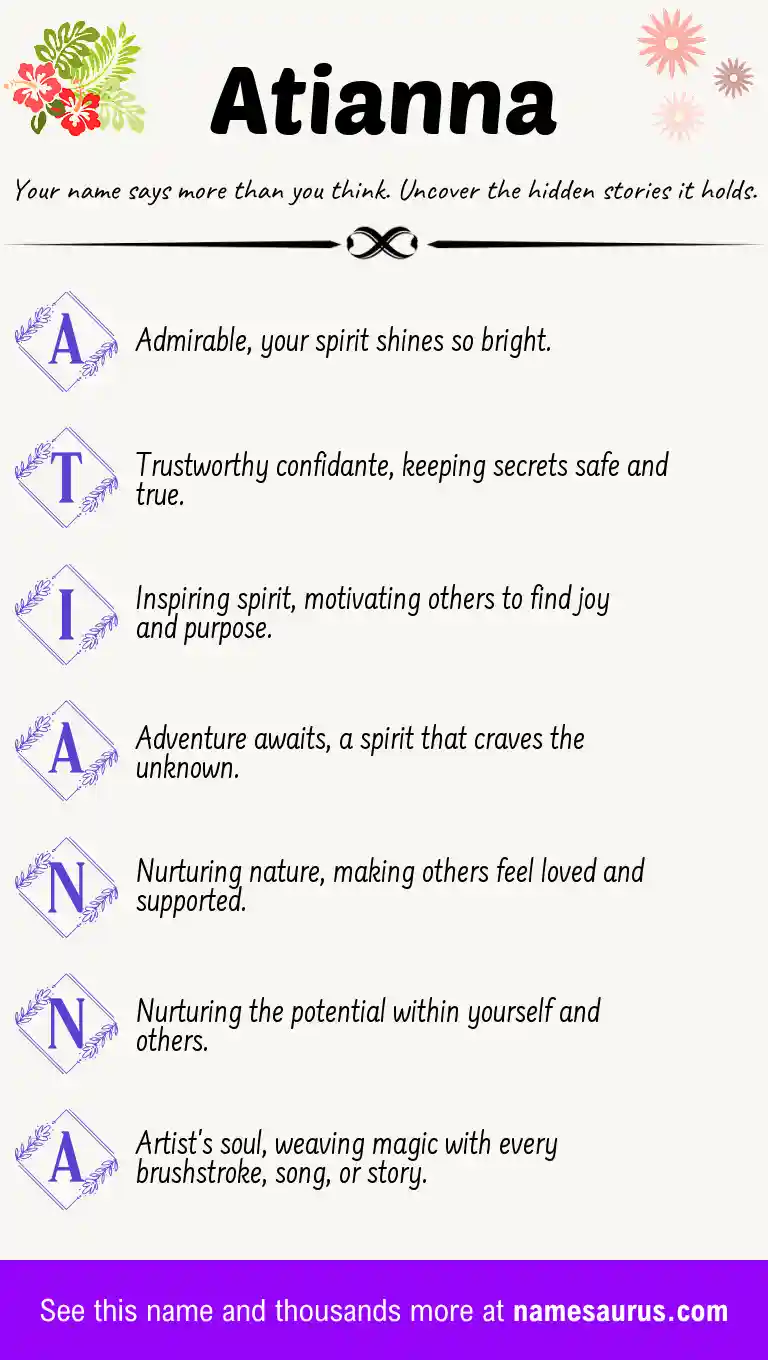 Acrostic poem about Atianna.