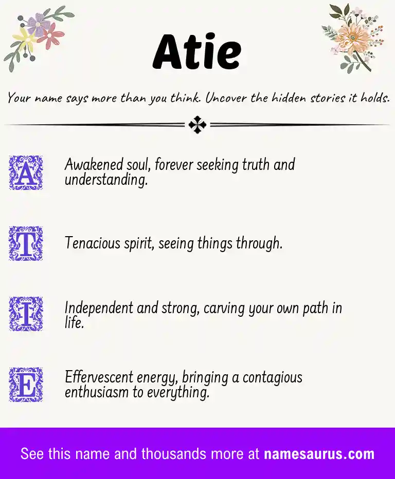 Acrostic poem about Atie.
