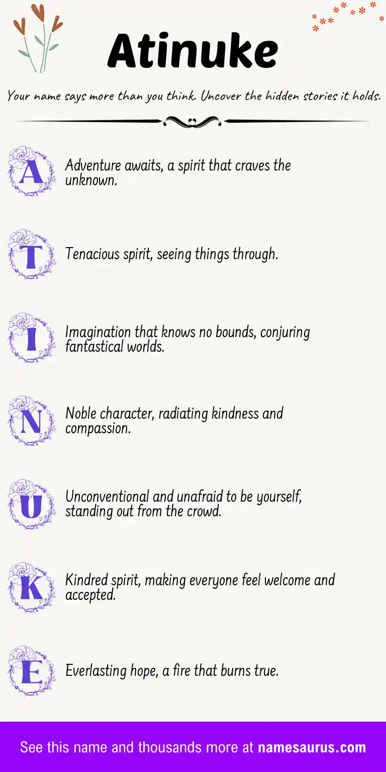 Acrostic poem about Atinuke.