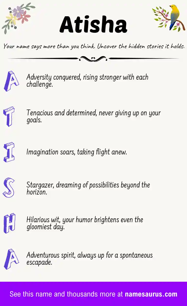 Acrostic poem about Atisha.