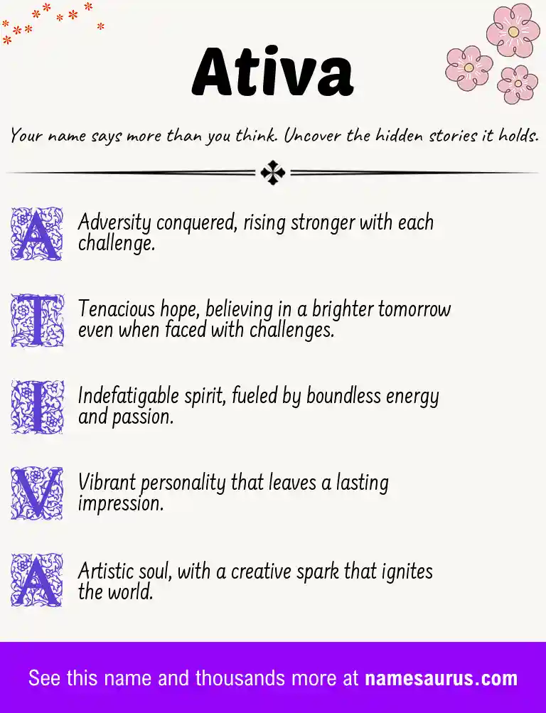 Acrostic poem about Ativa.