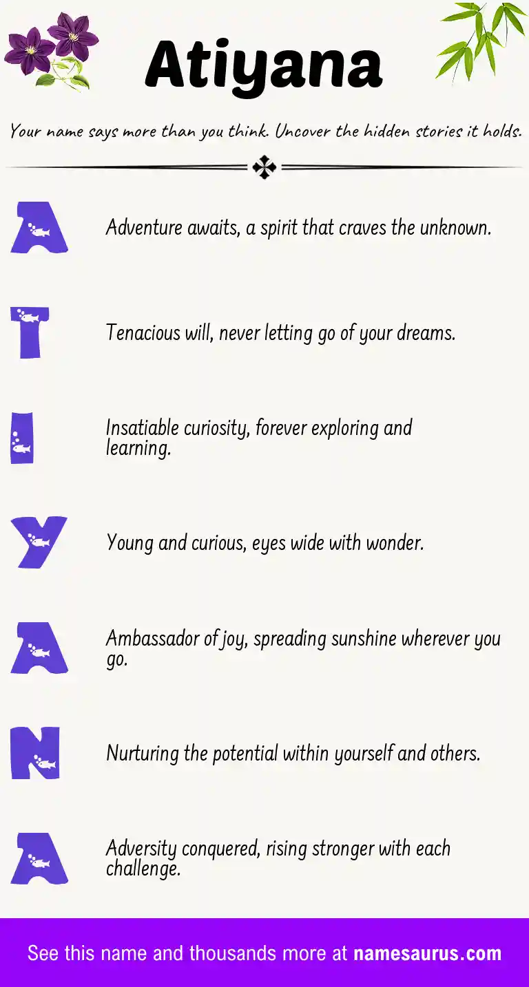 Acrostic poem about Atiyana.