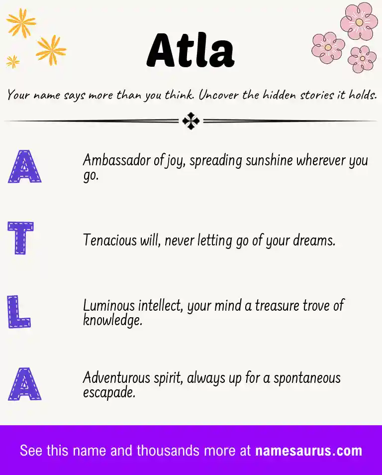 Acrostic poem about Atla.