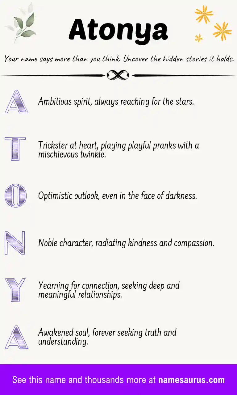 Acrostic poem about Atonya.