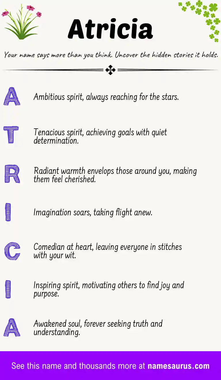 Acrostic poem about Atricia.