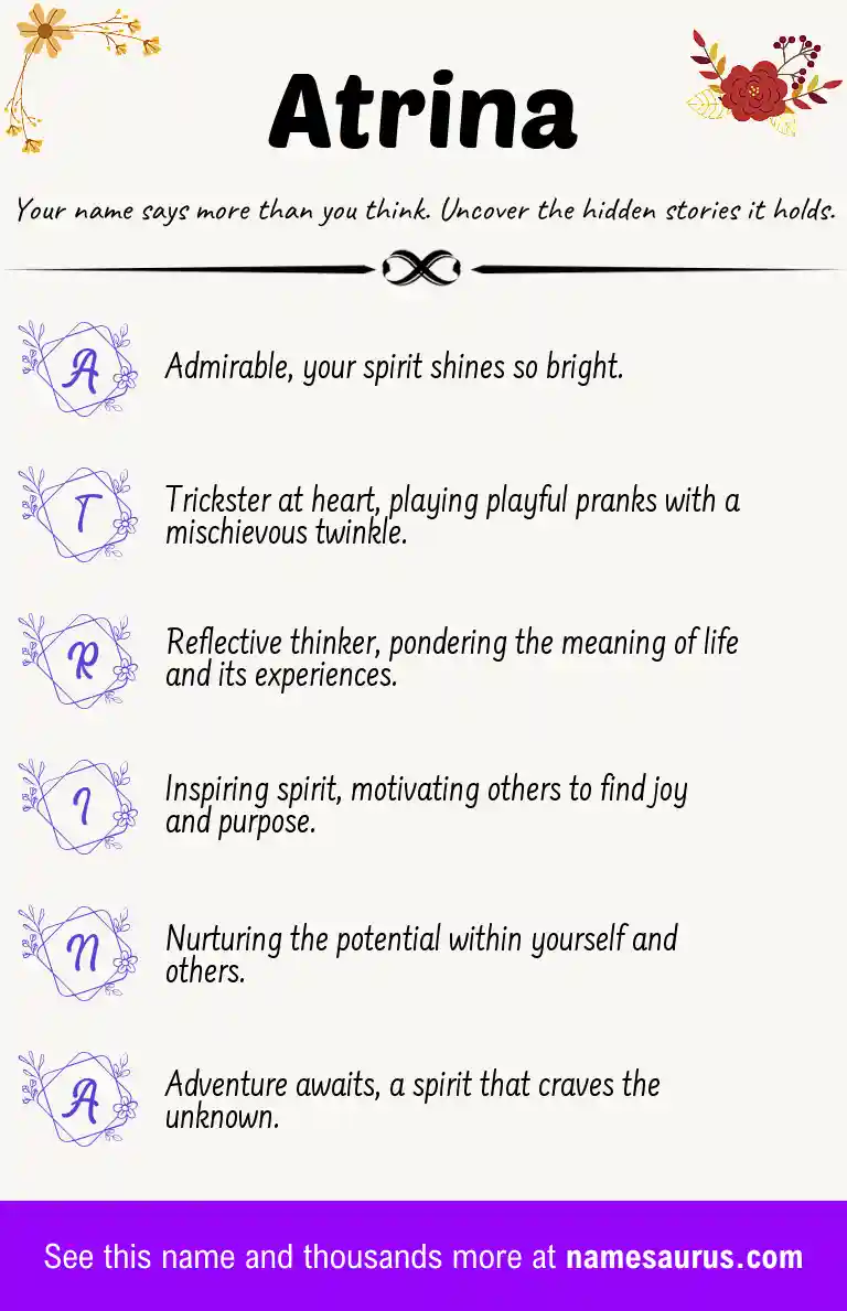 Acrostic poem about Atrina.