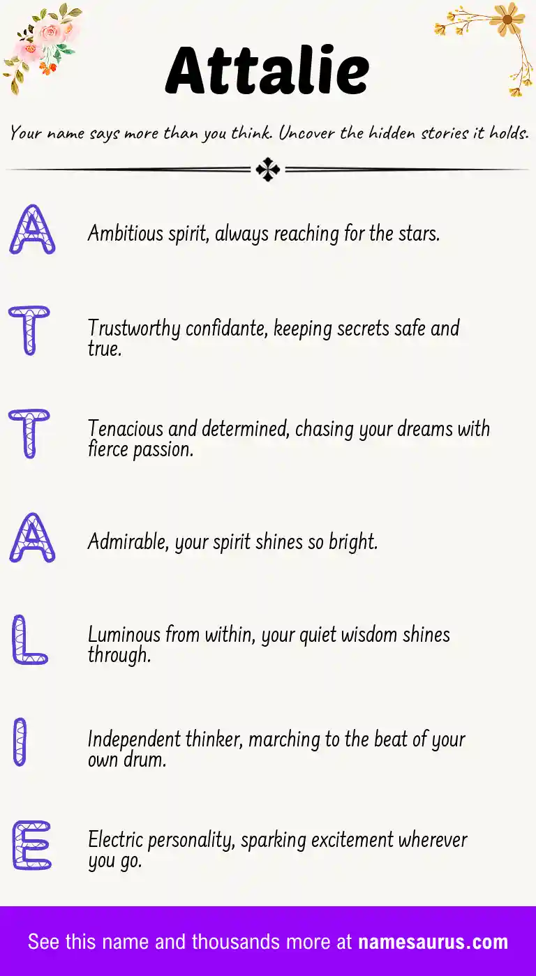 Acrostic poem about Attalie.