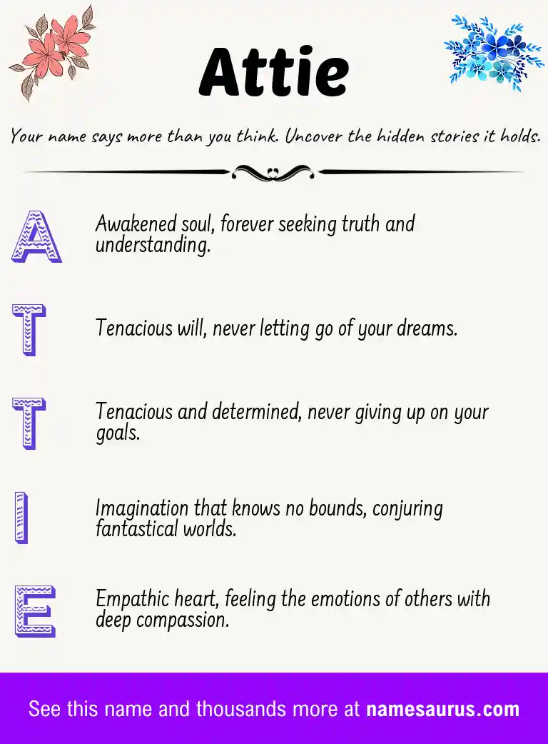 Acrostic poem about Attie.