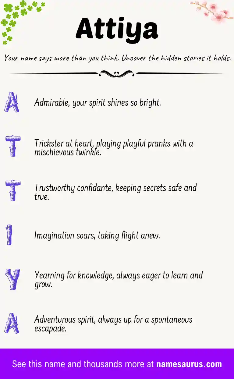 Acrostic poem about Attiya.