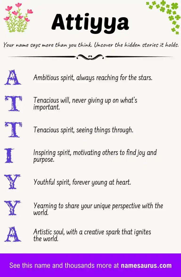 Acrostic poem about Attiyya.
