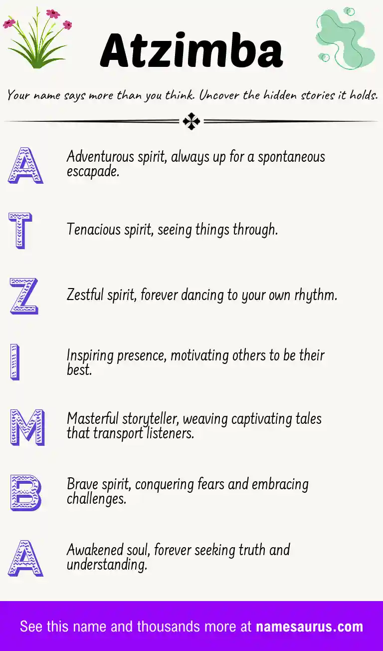 Acrostic poem about Atzimba.