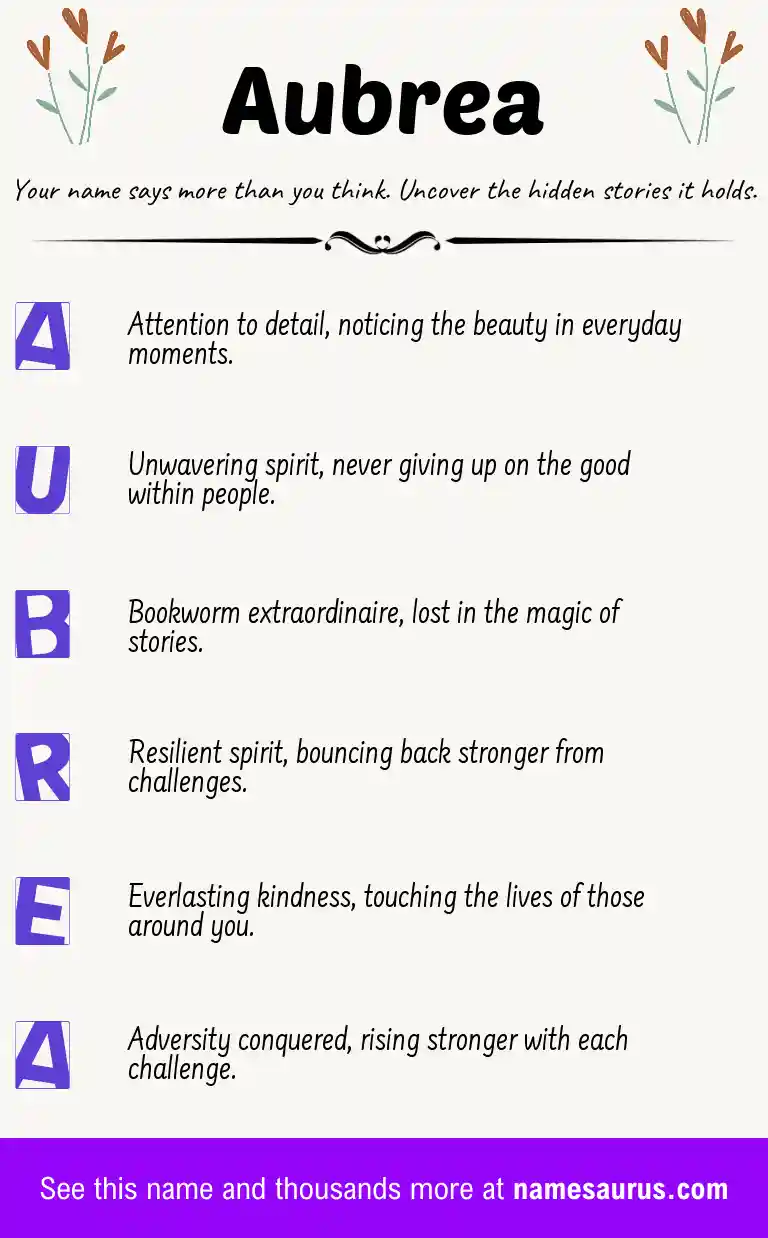 Acrostic poem about Aubrea.