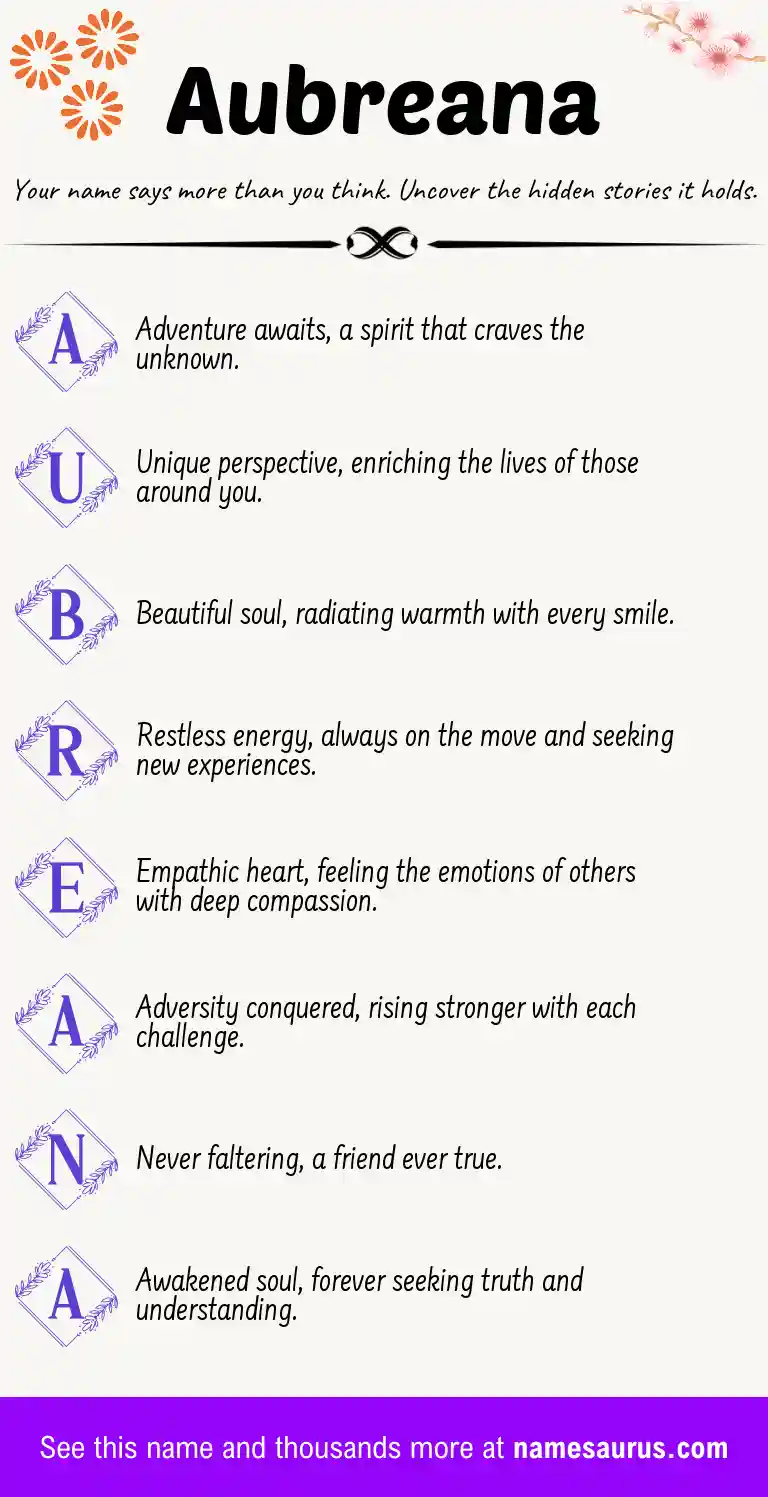 Acrostic poem about Aubreana.