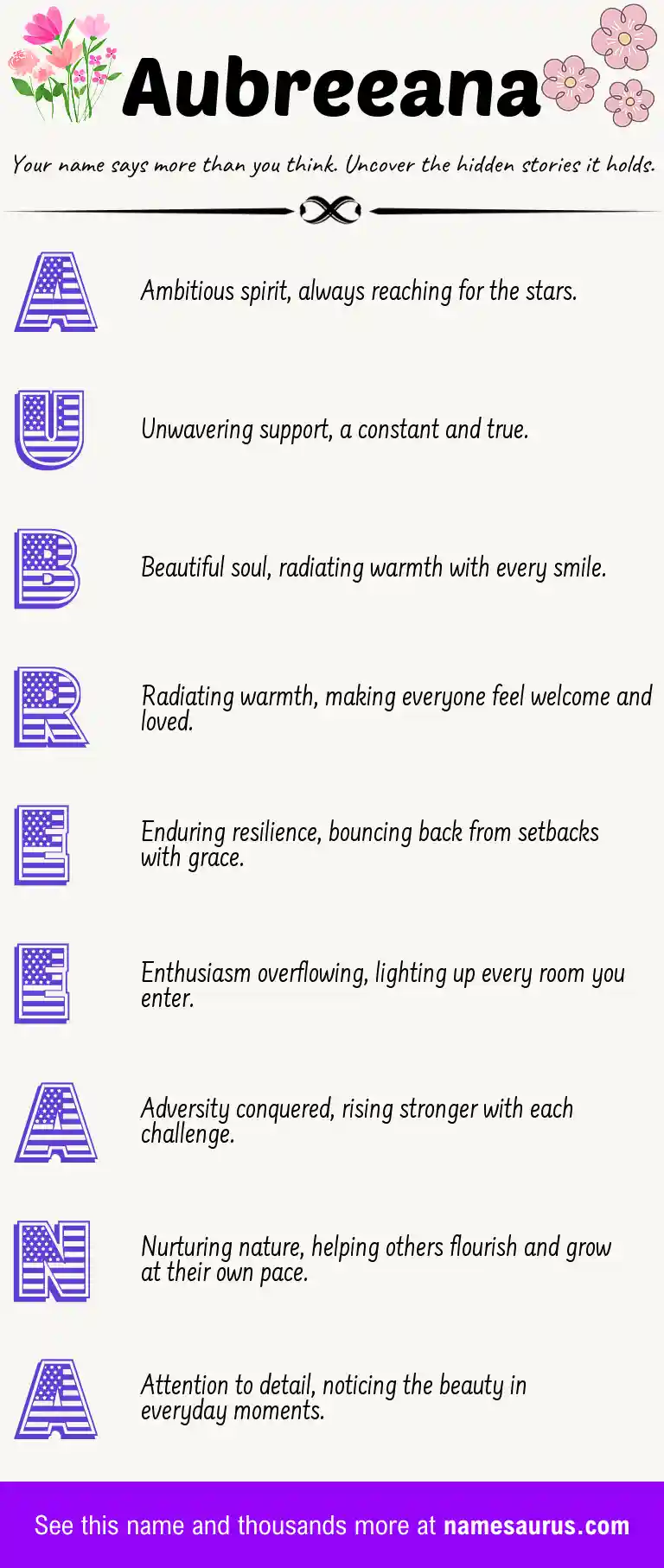Acrostic poem about Aubreeana.