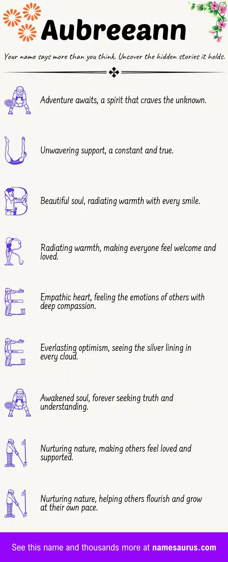 Acrostic poem about Aubreeann.