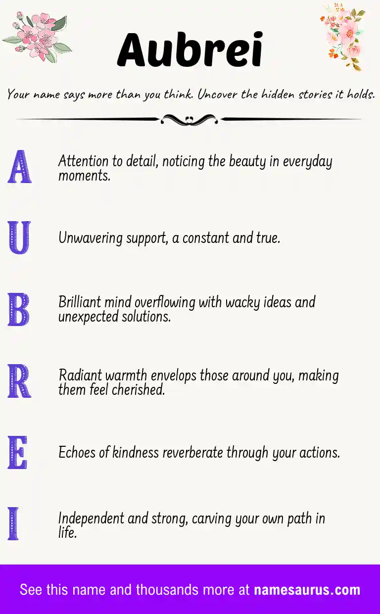 Acrostic poem about Aubrei.