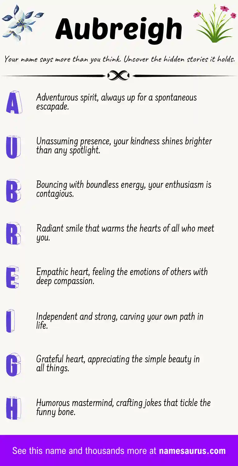 Acrostic poem about Aubreigh.