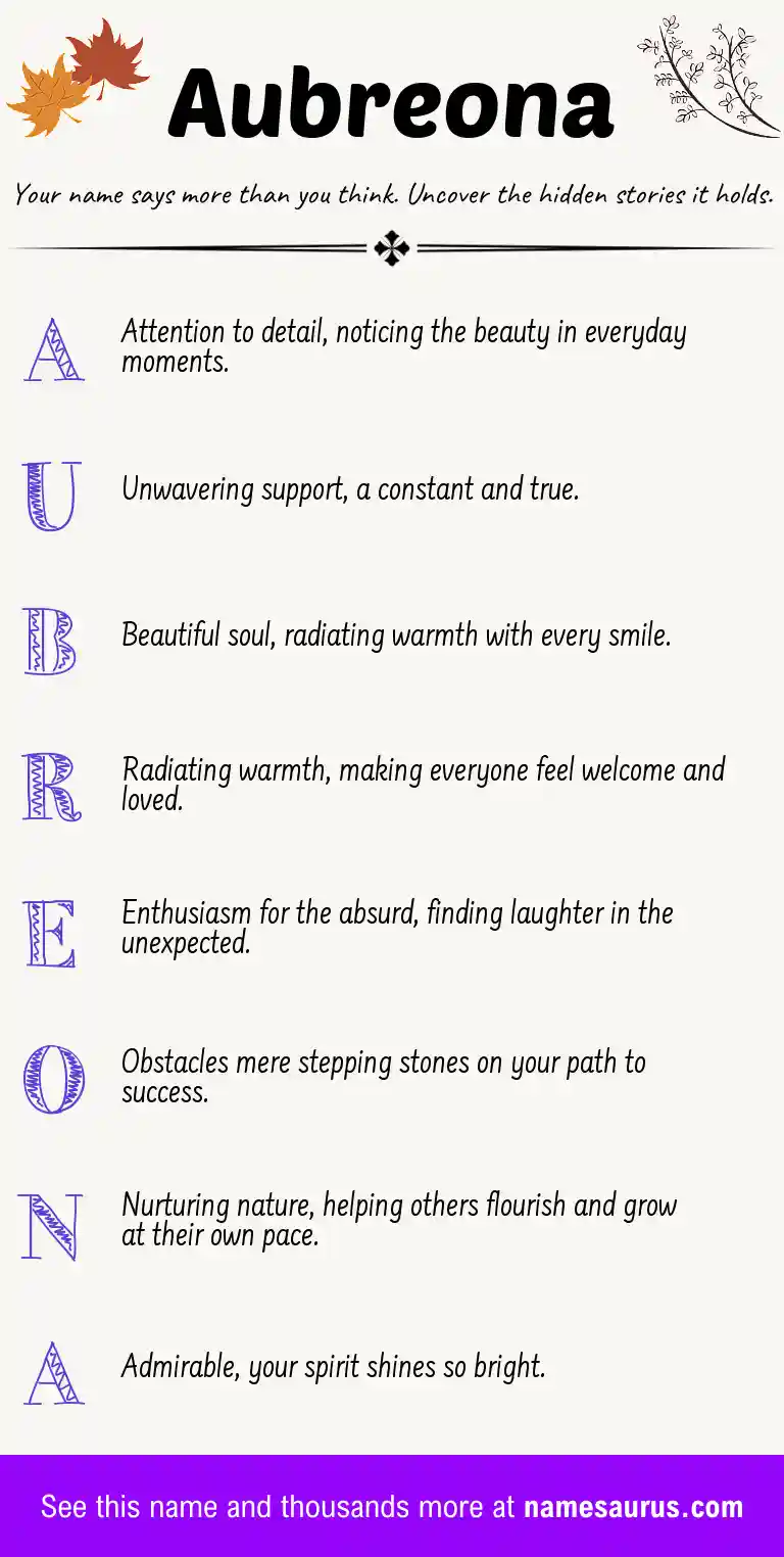 Acrostic poem about Aubreona.