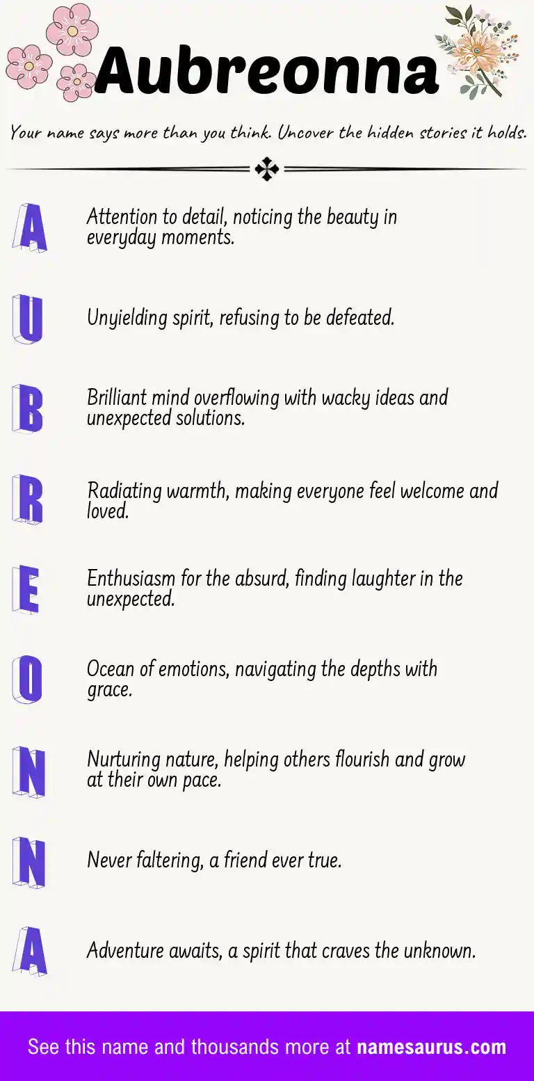 Acrostic poem about Aubreonna.
