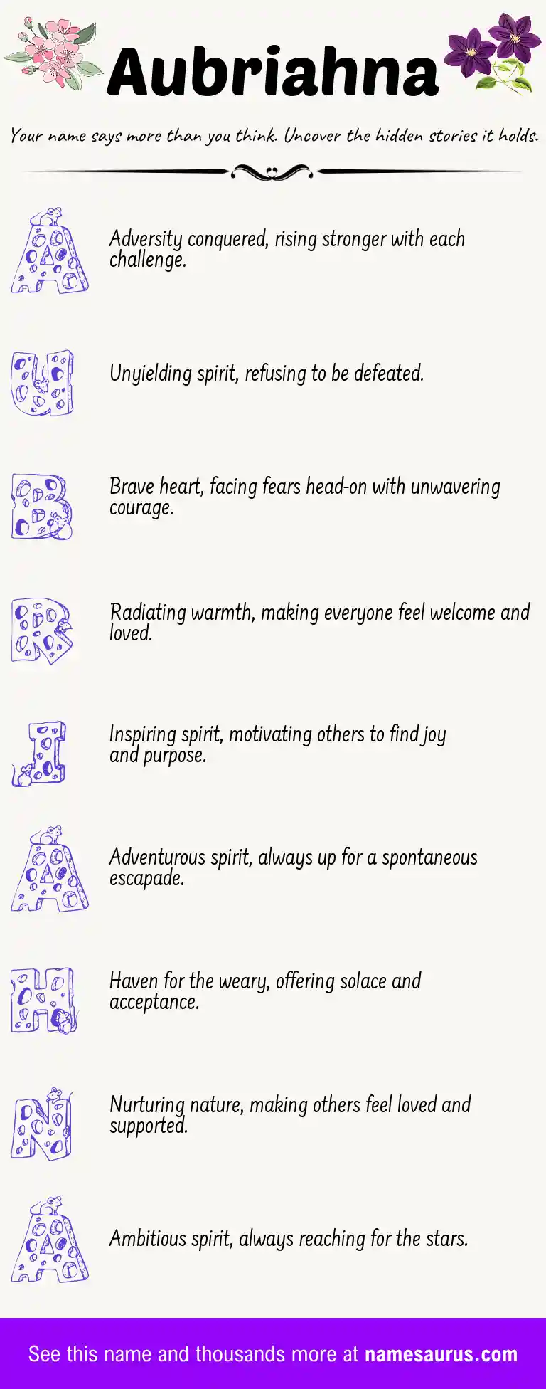 Acrostic poem about Aubriahna.