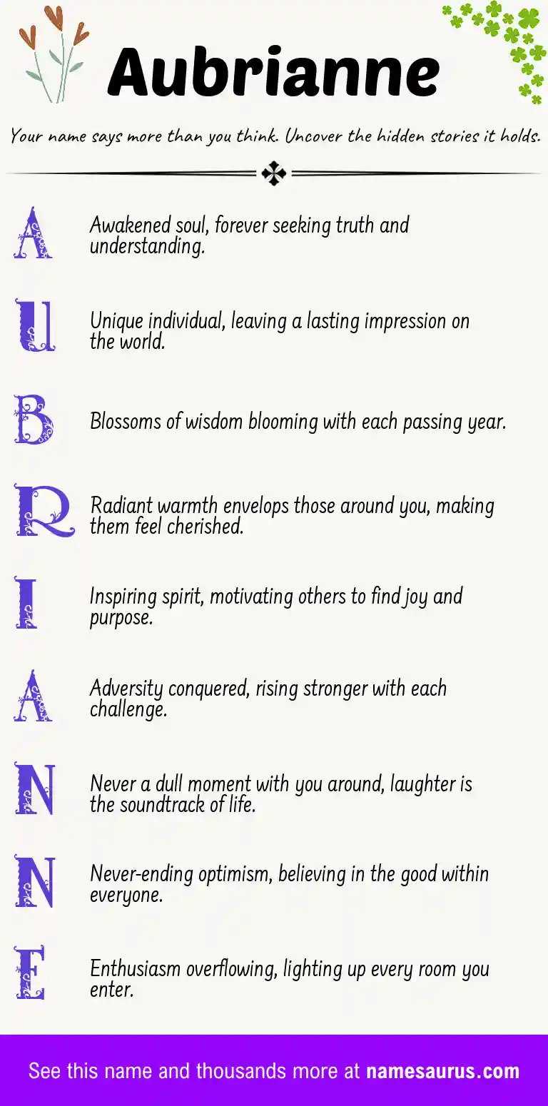 Acrostic poem about Aubrianne.