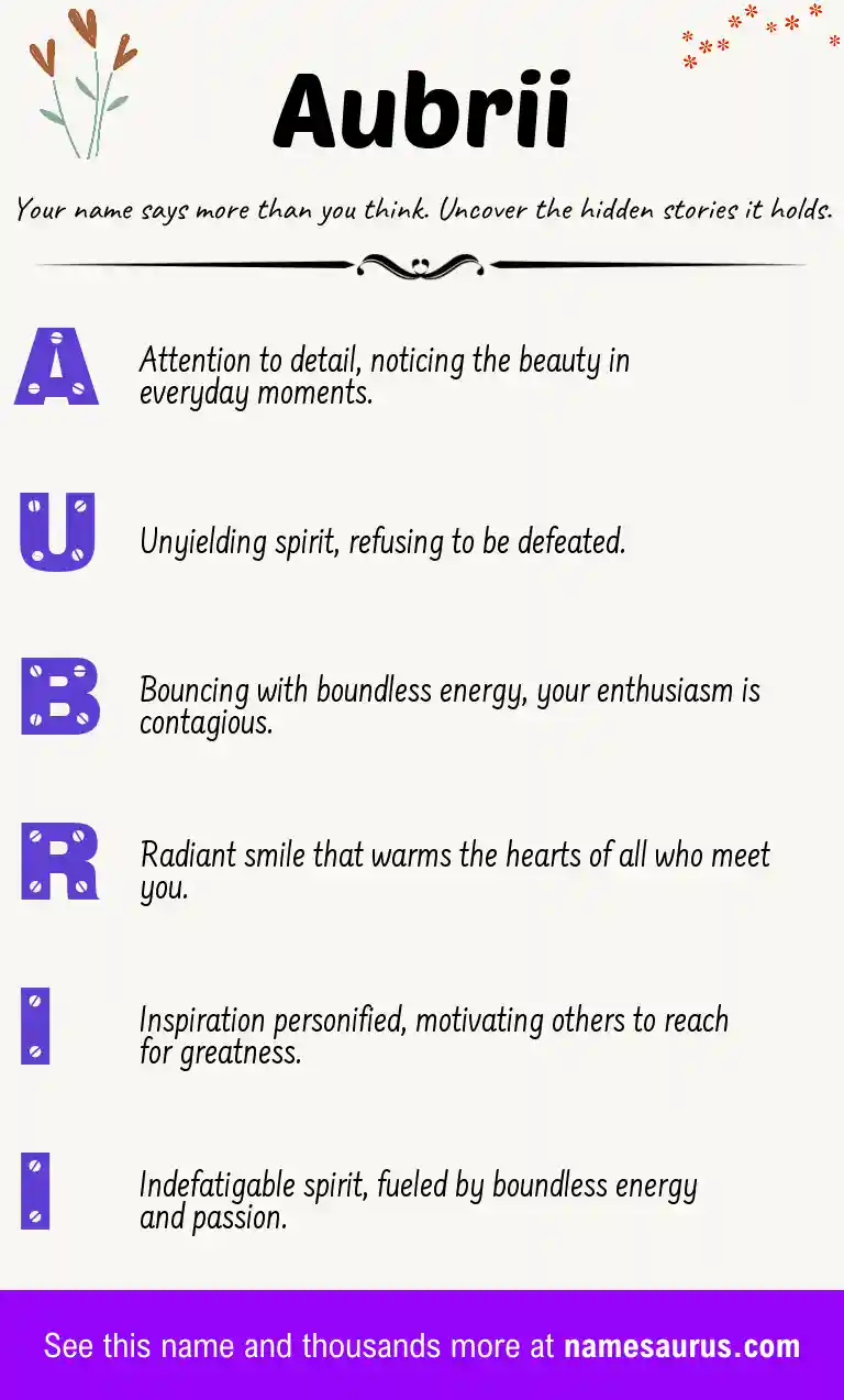 Acrostic poem about Aubrii.