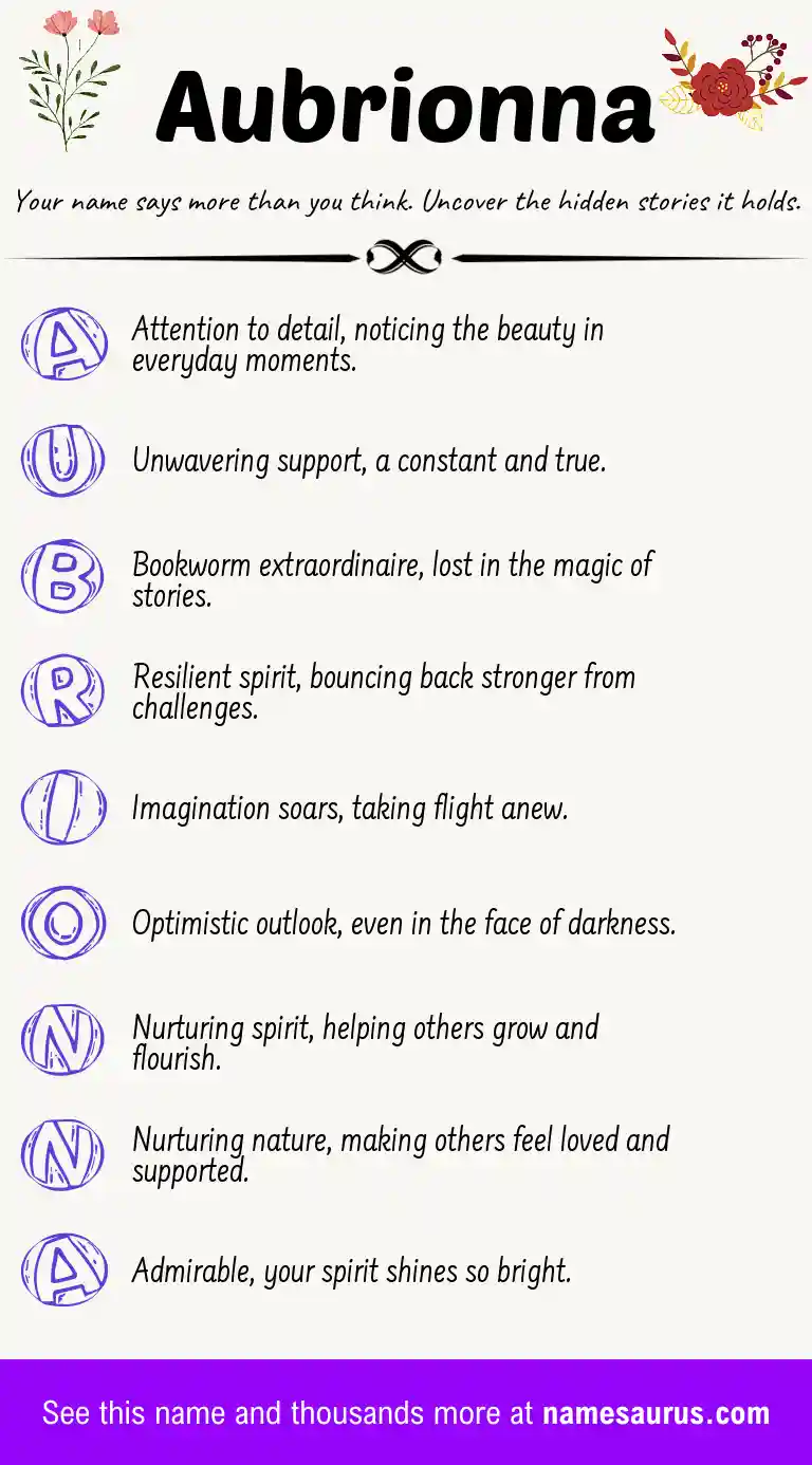 Acrostic poem about Aubrionna.