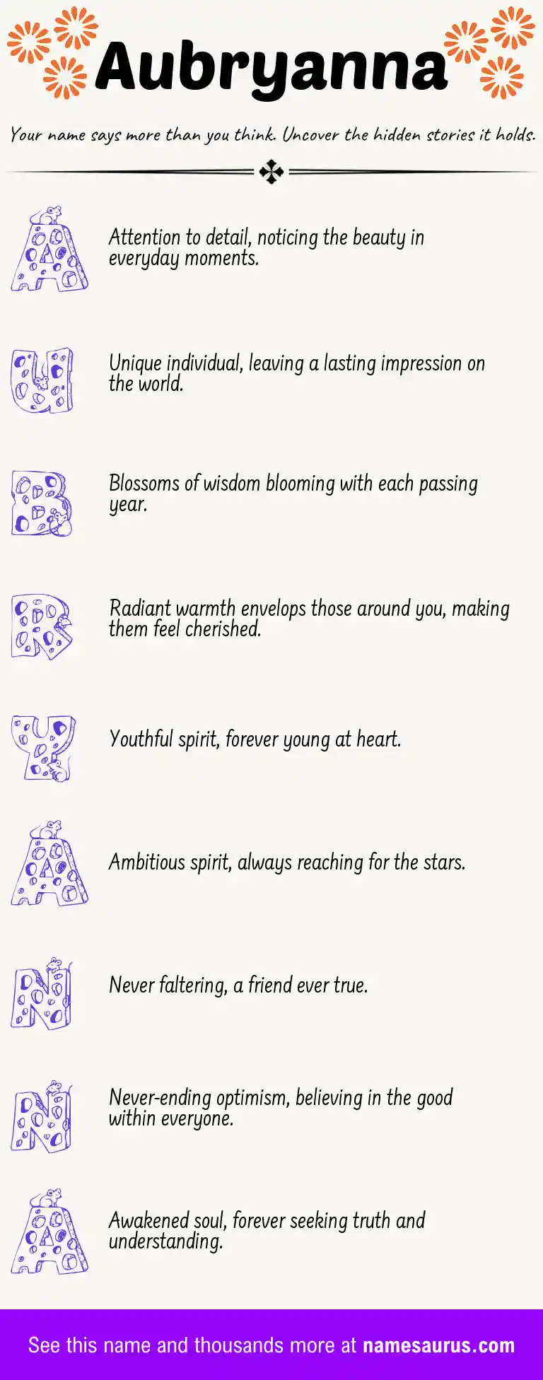 Acrostic poem about Aubryanna.