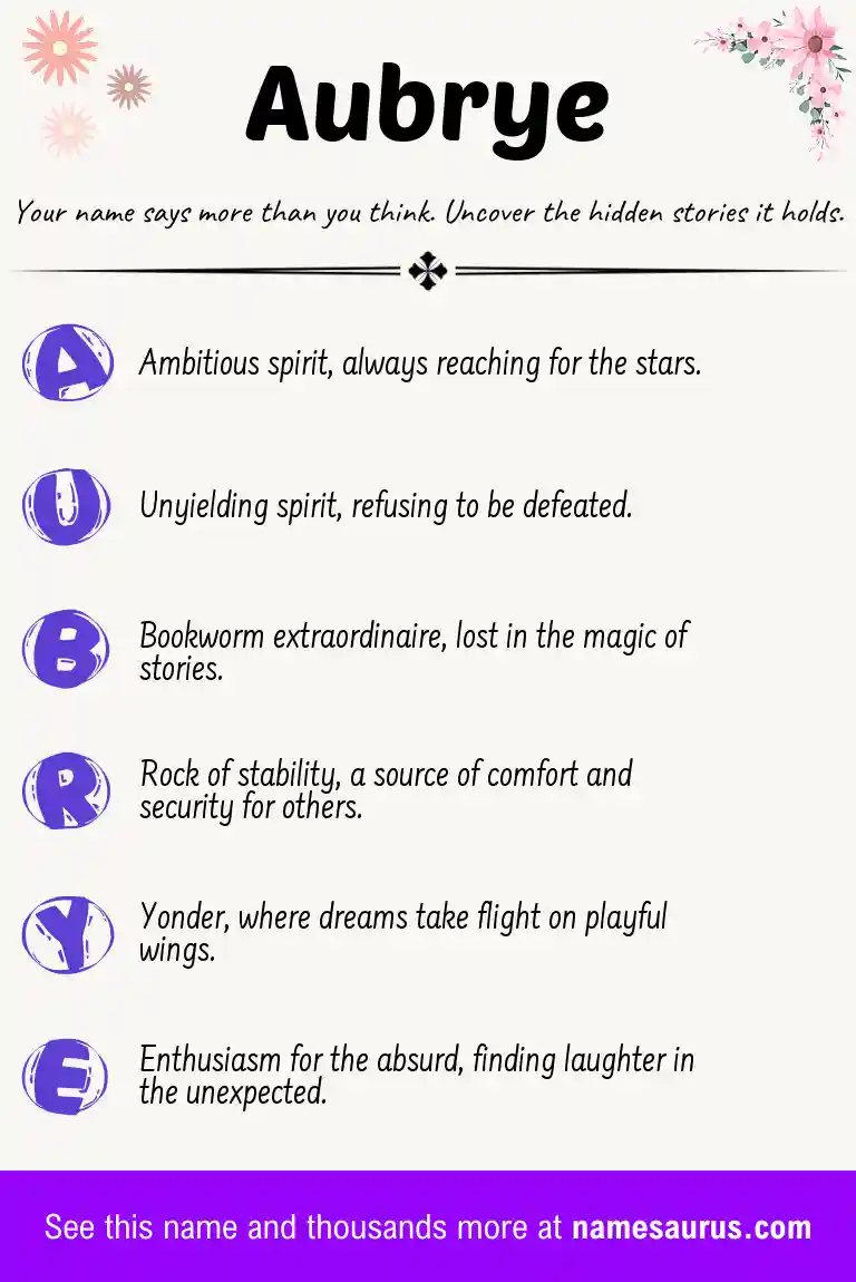 Acrostic poem about Aubrye.