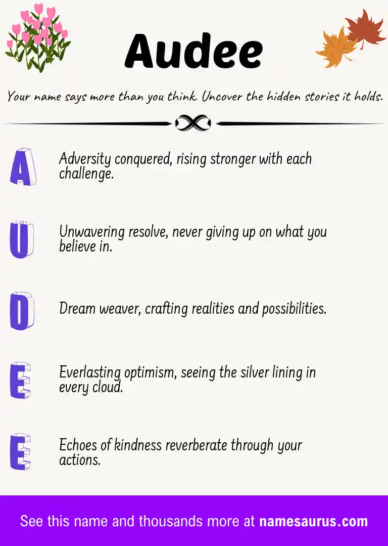 Acrostic poem about Audee.