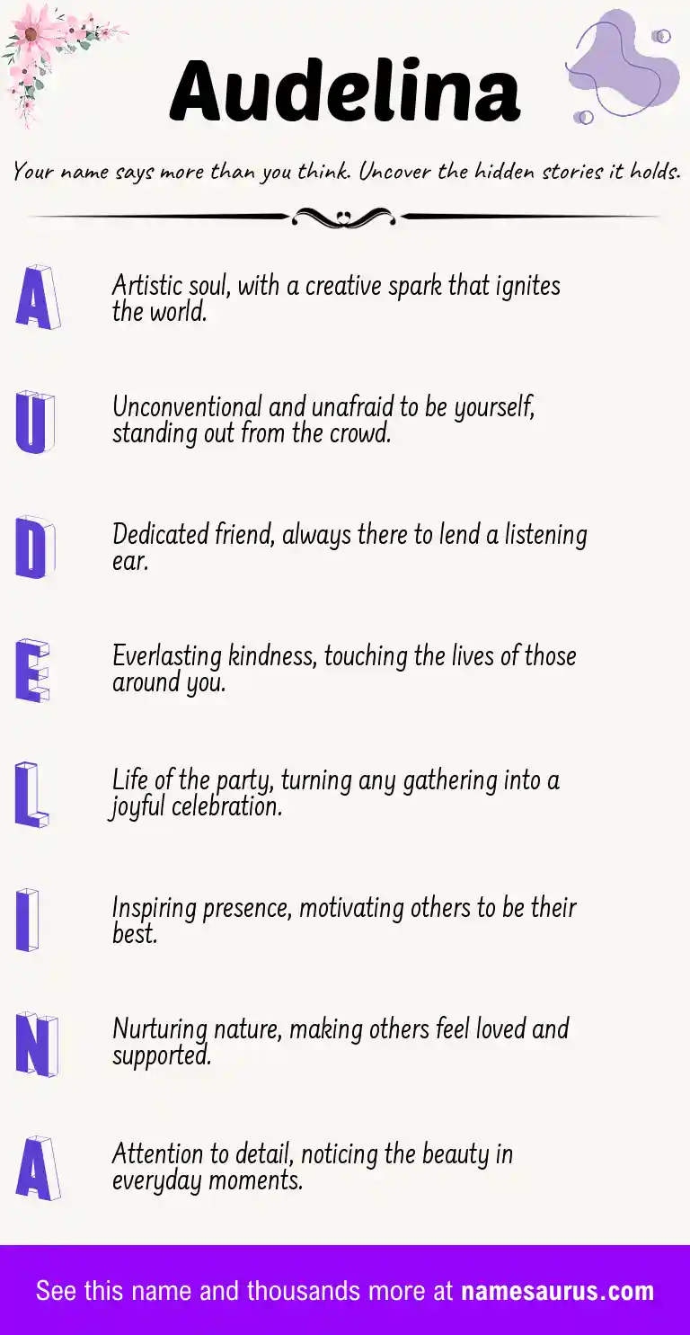 Acrostic poem about Audelina.