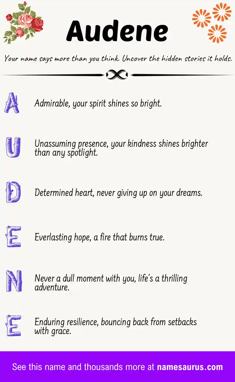 Acrostic poem about Audene.