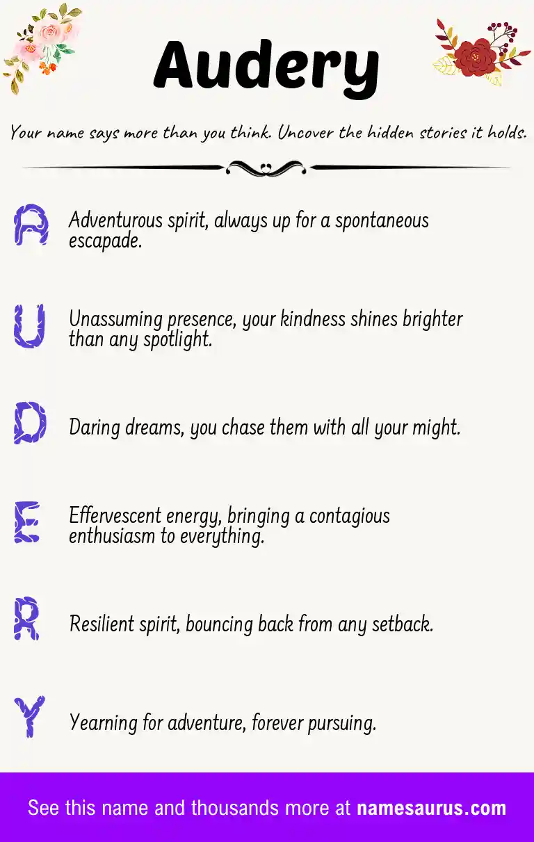 Acrostic poem about Audery.