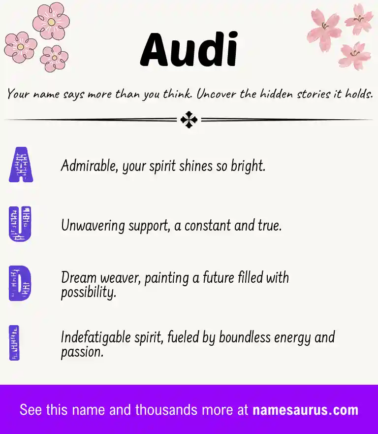 Acrostic poem about Audi.