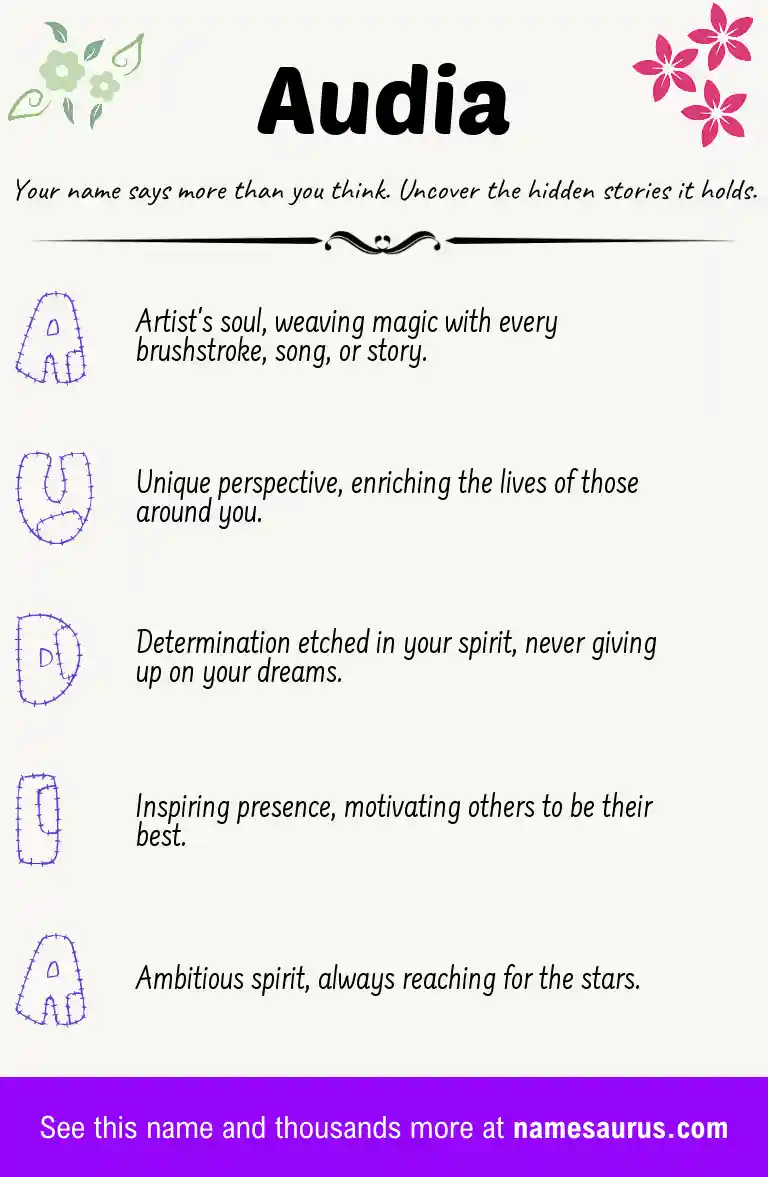Acrostic poem about Audia.