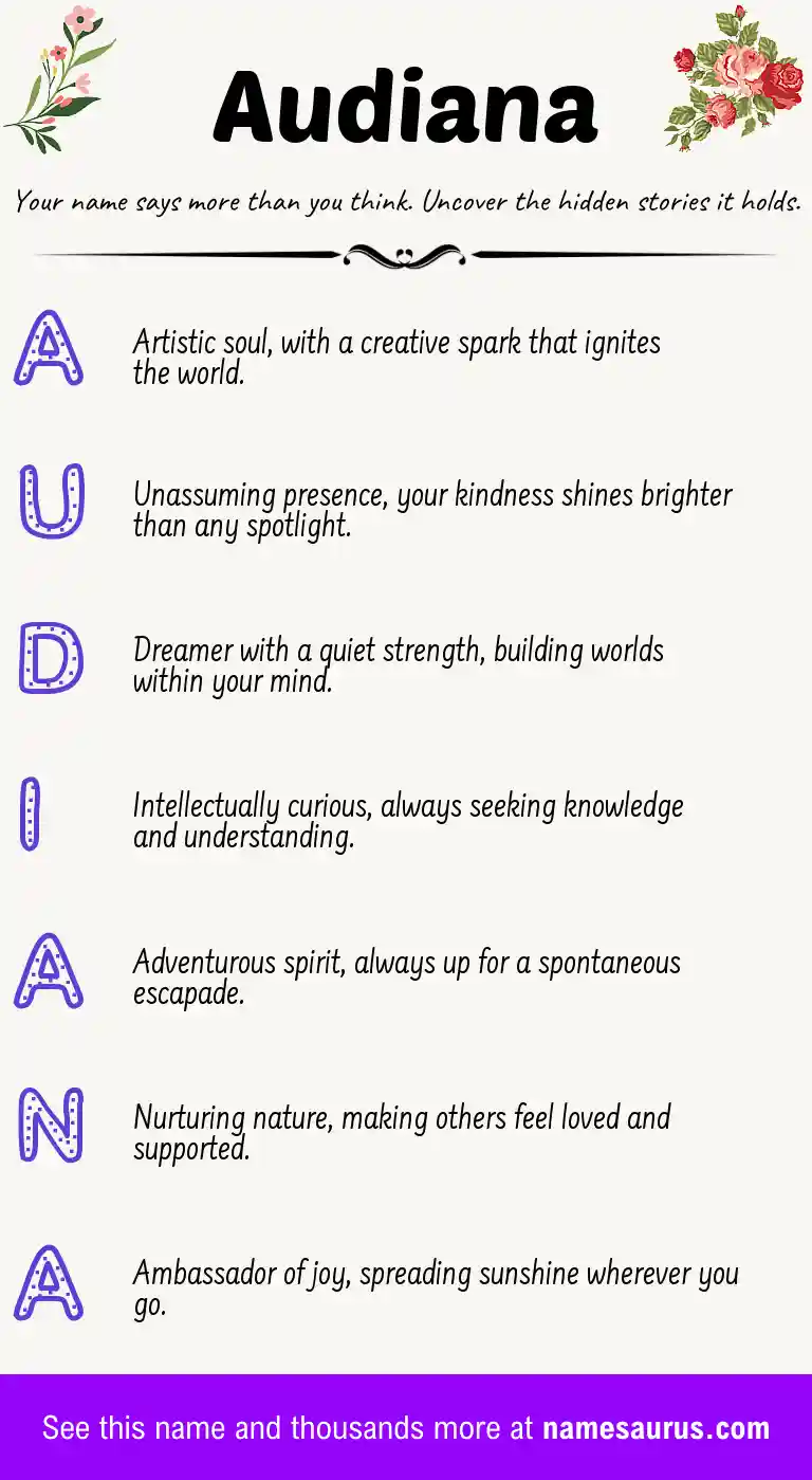 Acrostic poem about Audiana.