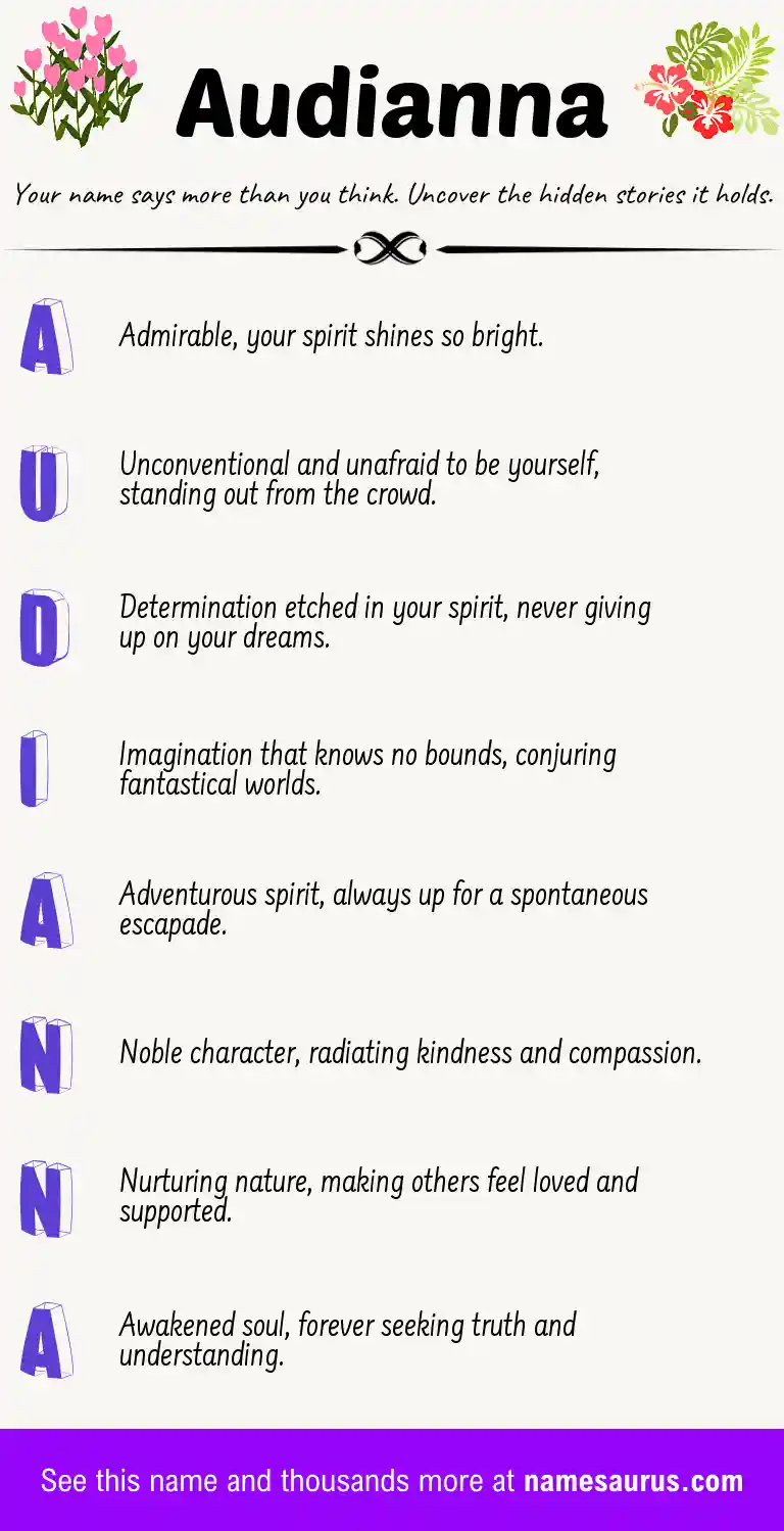 Acrostic poem about Audianna.
