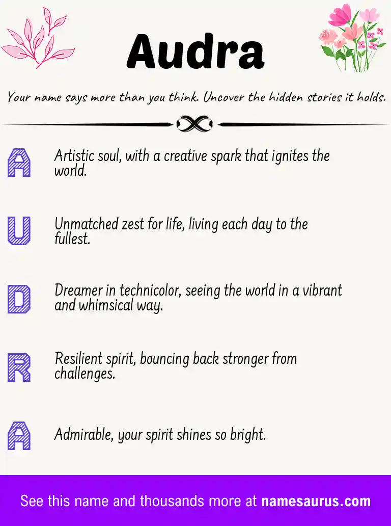 Acrostic poem about Audra.