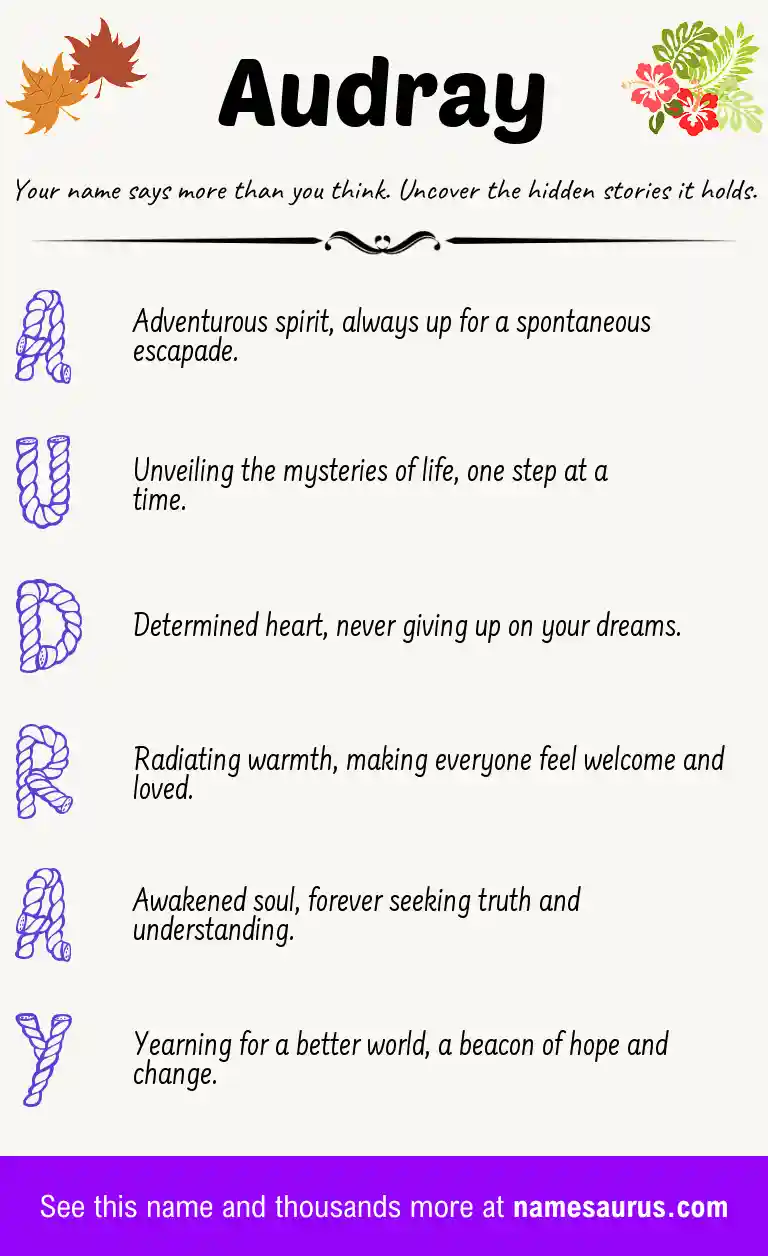 Acrostic poem about Audray.