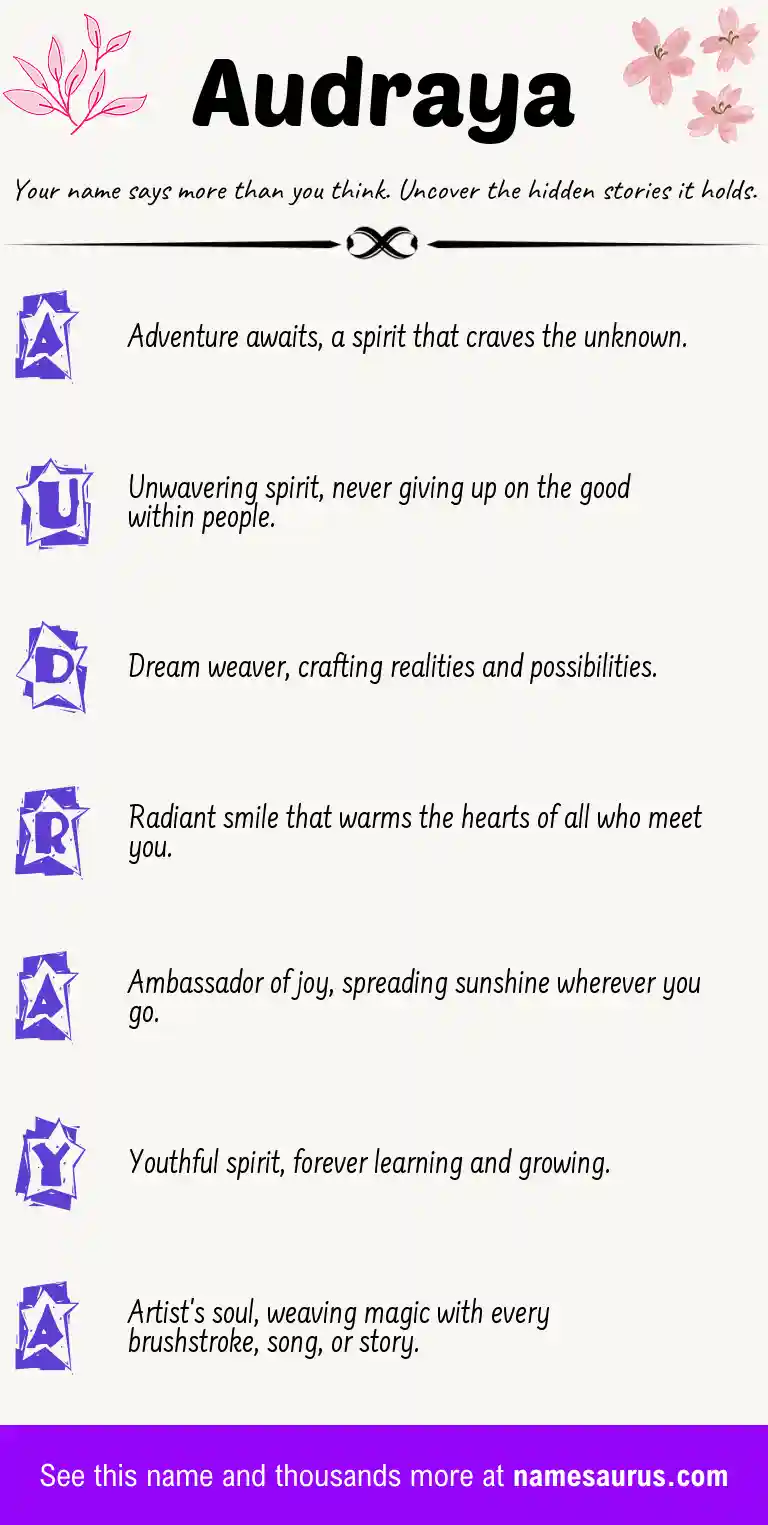 Acrostic poem about Audraya.