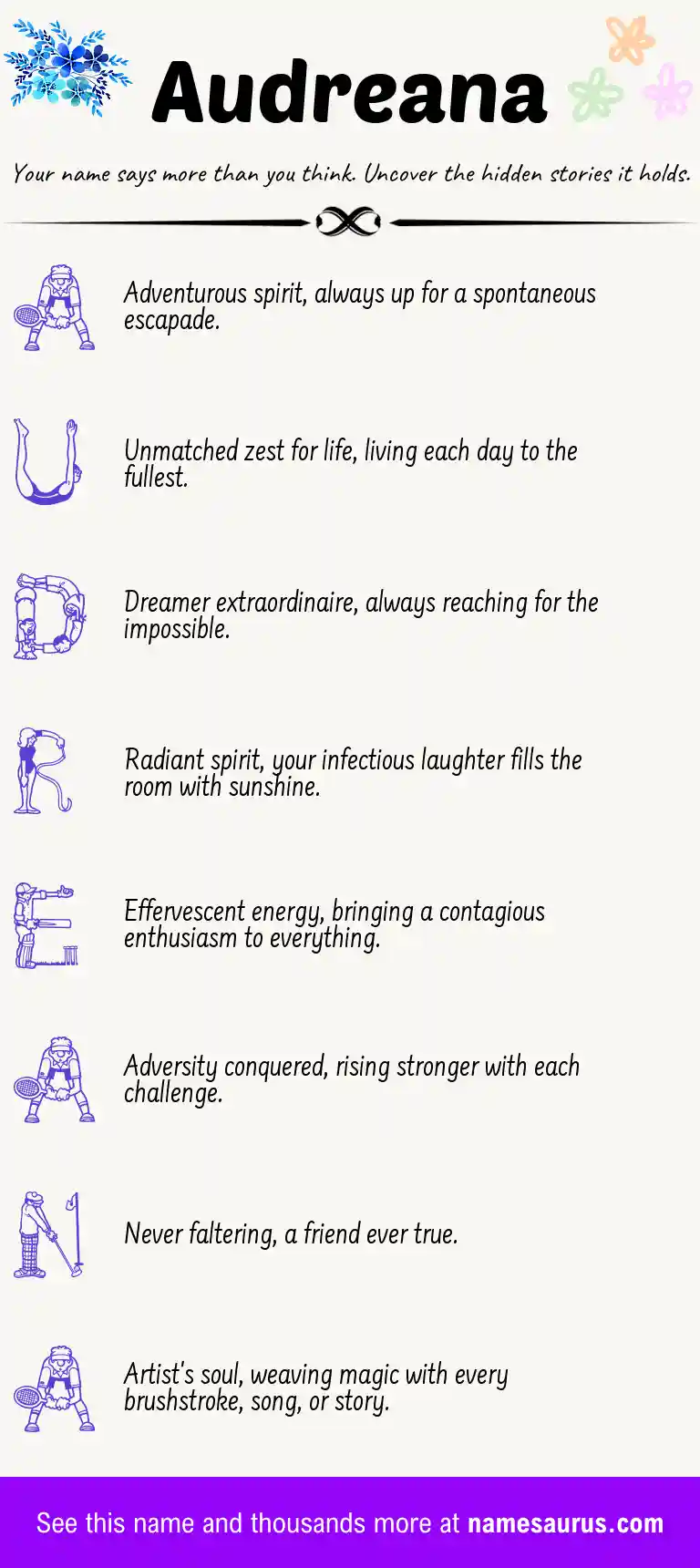 Acrostic poem about Audreana.