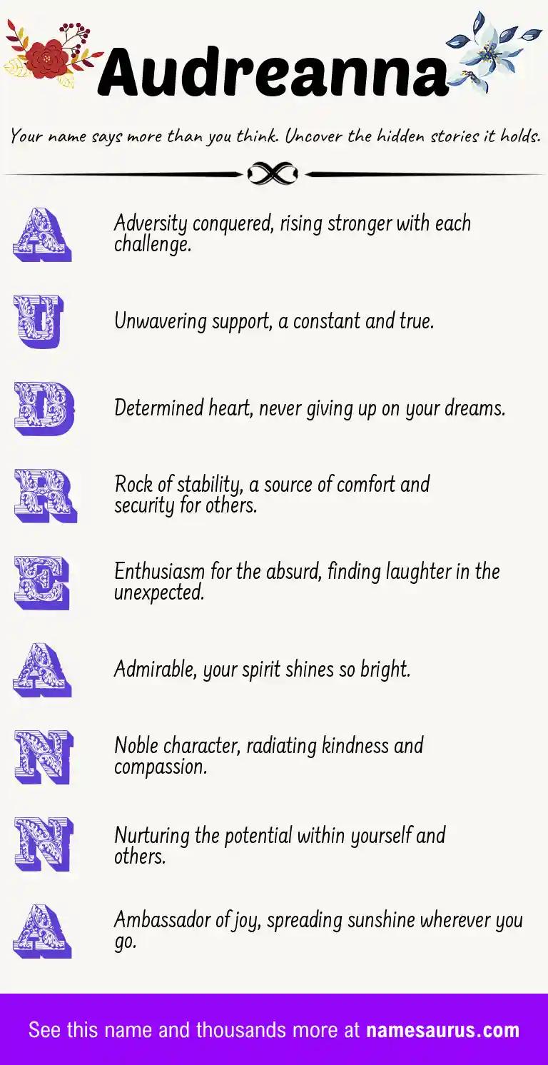 Acrostic poem about Audreanna.