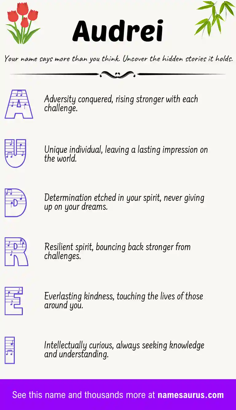 Acrostic poem about Audrei.