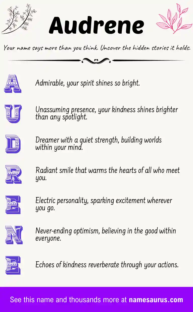 Acrostic poem about Audrene.