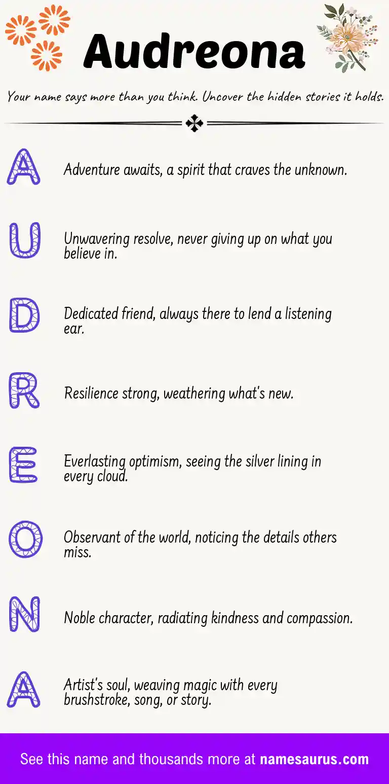 Acrostic poem about Audreona.